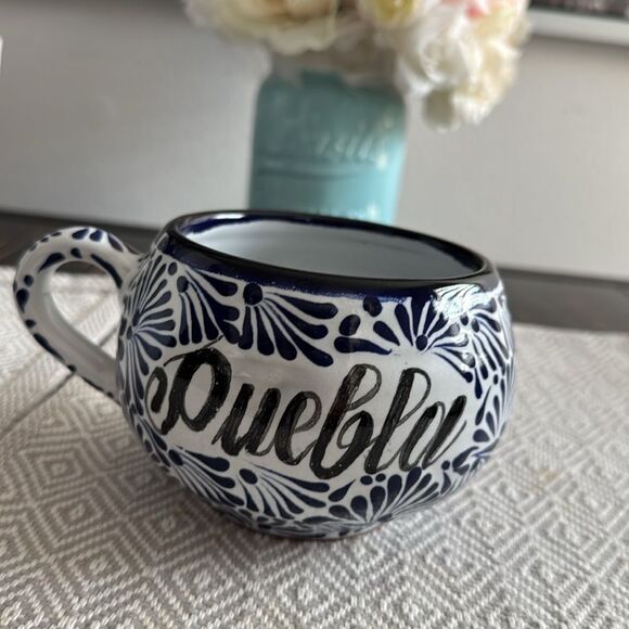 Mexican Cappuccino Mug Talavera Pottery Hand Painted Handmade Collectible Travel - Picture 2 of 7